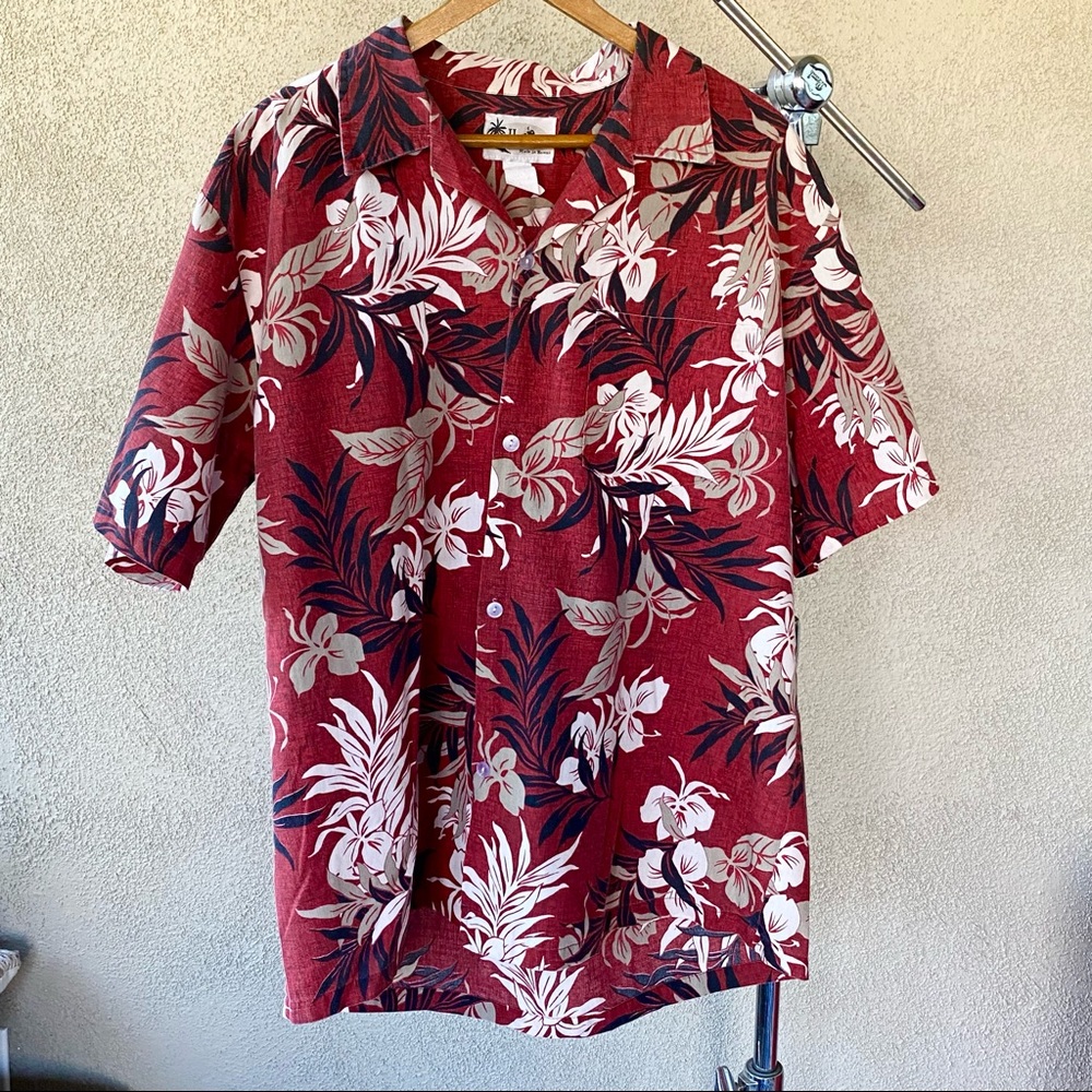 Vintage Howie Hawaiian Mens button down shirt-L